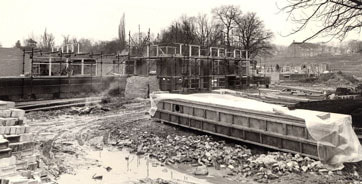 1973-74 Burley Middle School (Burley Oaks) construction - Burley in Wharfedale.